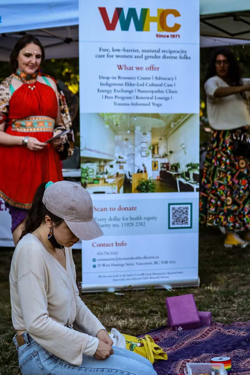 Vancouver Trans March 2026 community event with informational booth and participants.
