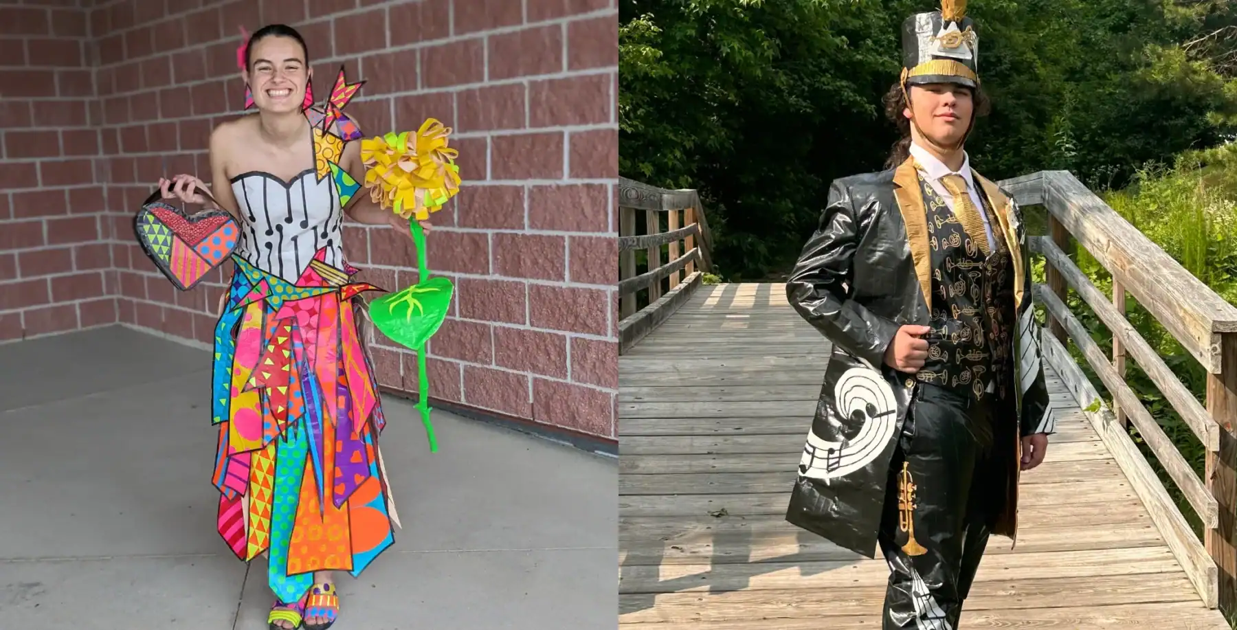 A scholarship contest is challenging Canadian and U.S. high school students to turn rolls of duct tape into elaborate prom dresses and tuxedos, with thousands of dollars in prizes on the line. (Courtesy: Duck® Brand)