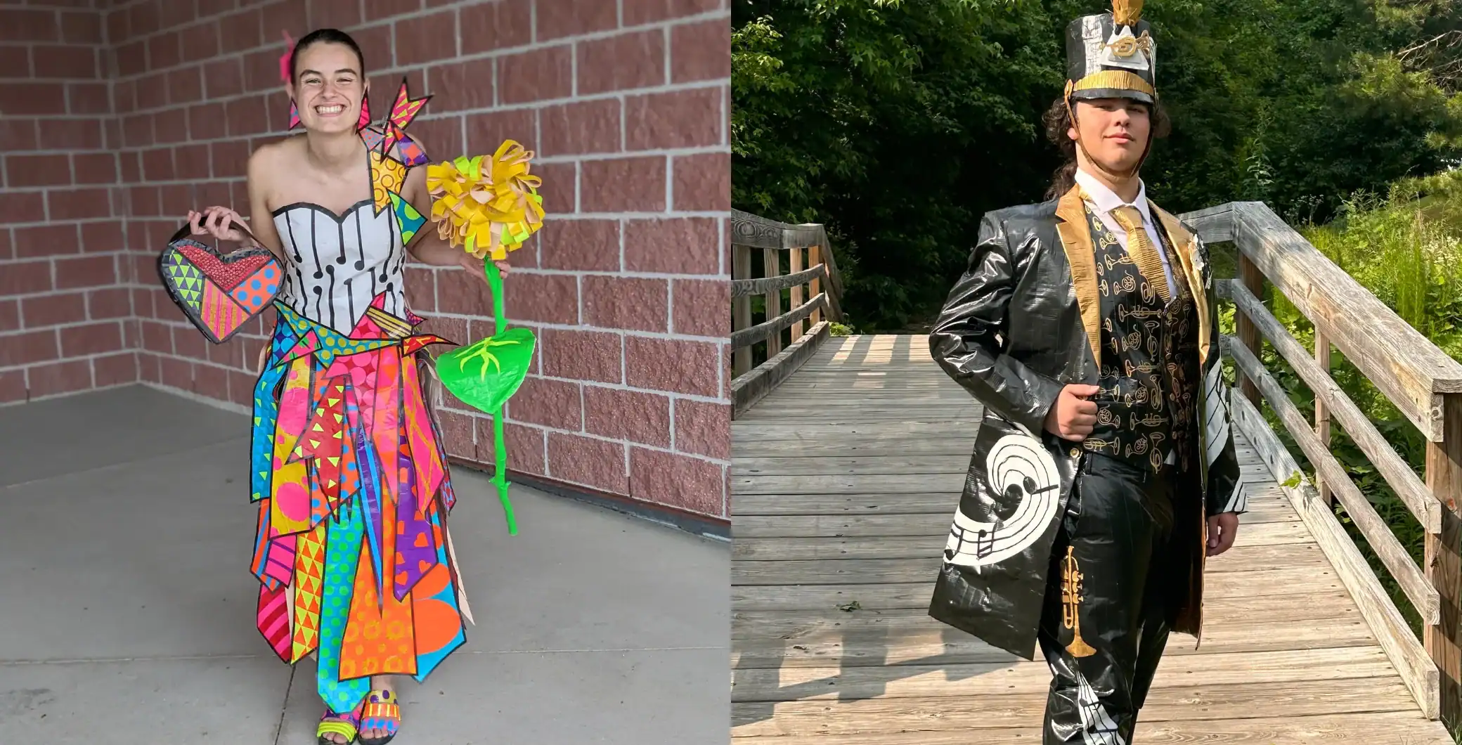A scholarship contest is challenging Canadian and U.S. high school students to turn rolls of duct tape into elaborate prom dresses and tuxedos, with thousands of dollars in prizes on the line. (Courtesy: Duck® Brand)