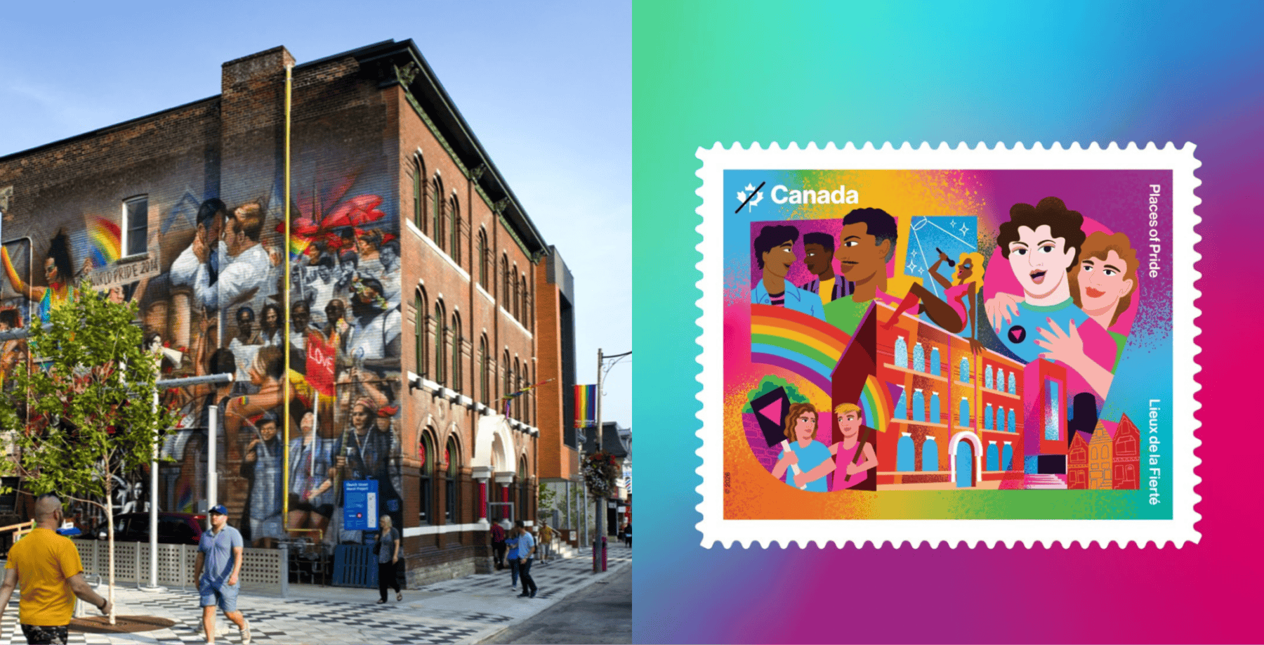 Canada Post's 2026 Places of Pride stamps honour four landmark 2SLGBTQ+ spaces across Canada.